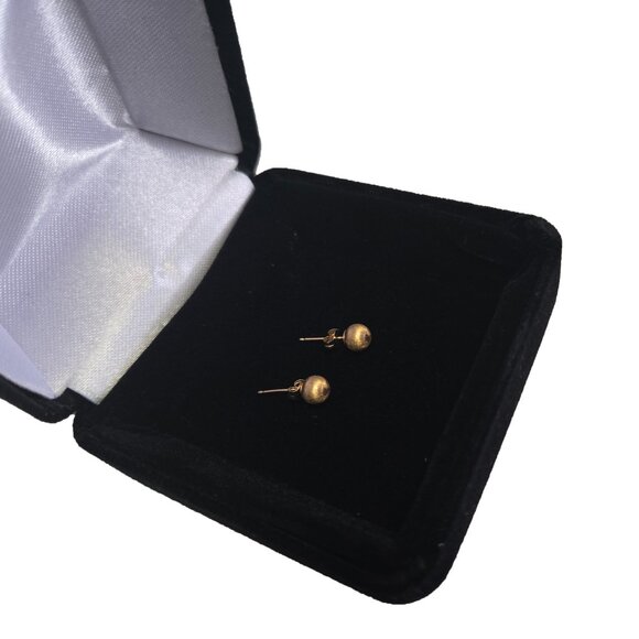 ๐โฃ๏ธHOST PIC Solid GOLD๐GOLD BAUBLES  14k GOLD Satin Ball tiny post - Picture 2 of 6
